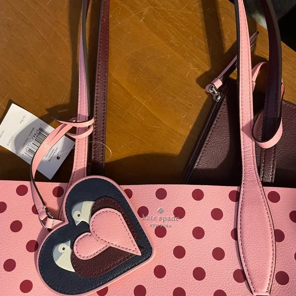 NWT Kate spade pink polka dot tote